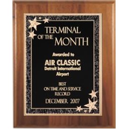 Cherry Plaque 7" x 9" - Black/Gold 5" x 7" Starburst Plate