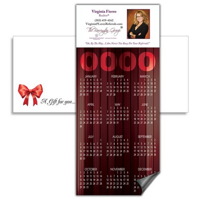 Magnetic Calendar with Envelope - Burgundy