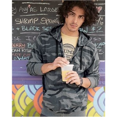 Burnside® Camo Hooded Full Zip Sweatshirt