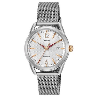 Citizen® Ladies LTR Eco-Drive Watch W/ Stainless Steel Case & Mesh Bracelet