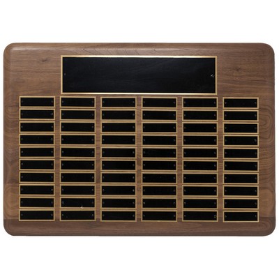 Solid Walnut Perpetual Plaque, 22 x 30", 96 plates