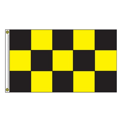 Stock Checker Free Flying Flag (Black/Yellow) (3' x 5')
