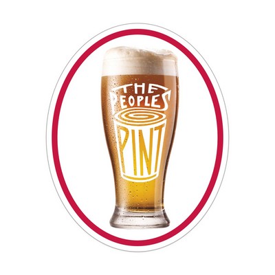 Oval Sticker | 4" x 5"| White Vinyl | Ultra Removable Adh Back | Digital