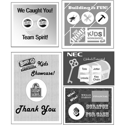 Semi Custom Scratcher Cards - Black & White (8.50"x11)