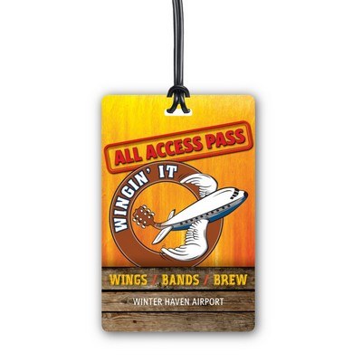 Full Color Write On Tag w/ Flexible Plastic Loop Strap (Rectangle 2.75"x4.25")