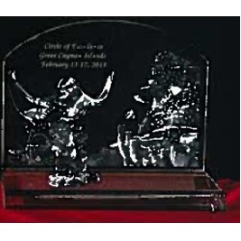 Crystal Cayman Islands Seascape Award w/Crystal Stringray