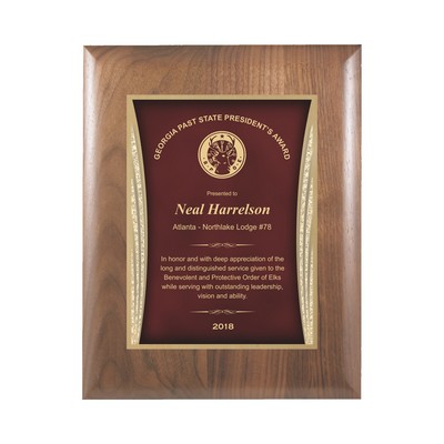 Walnut Plaque w/Red Showtime Plate (8"x10")