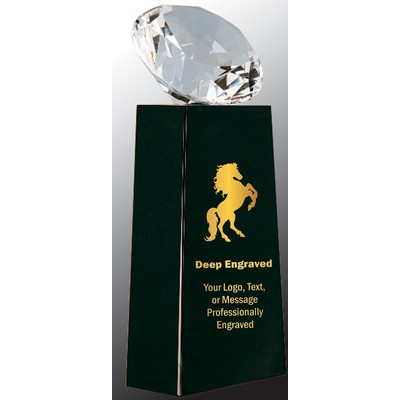 7 3/4" Crystal Diamond Award on Black Crystal Pedestal
