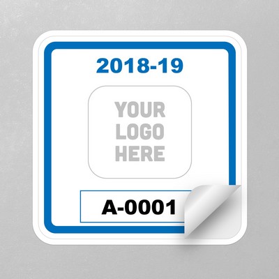 Square Parking Permit with Your Logo (Outside Application) - 3" x 3"