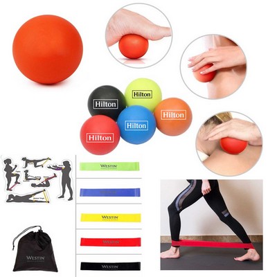 iBank ® Exercise Massage Ball + Fitness Resistance Bands
