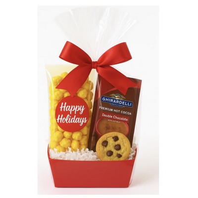Happy Holidays Popcorn w/Cocoa & Cookie Basket