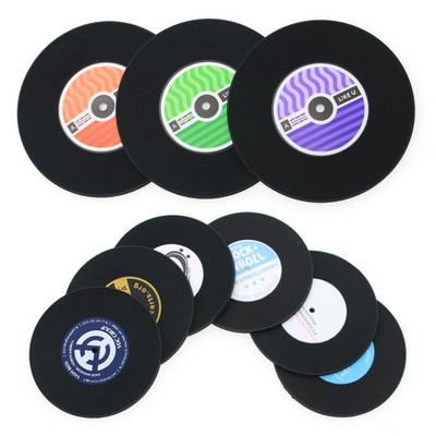 Vintage Vinyl Record Coaster Set
