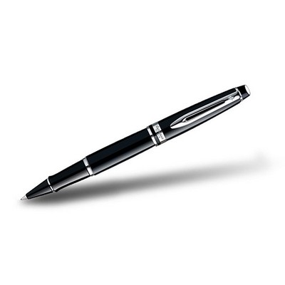 Waterman® Expert Black Lacquer W/ Chrome Trim Rollerball Pen