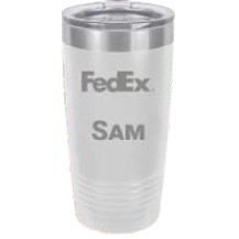 20 Oz. Polar Camel White Ring Neck Vacuum Insulated Tumbler w/Clear Lid