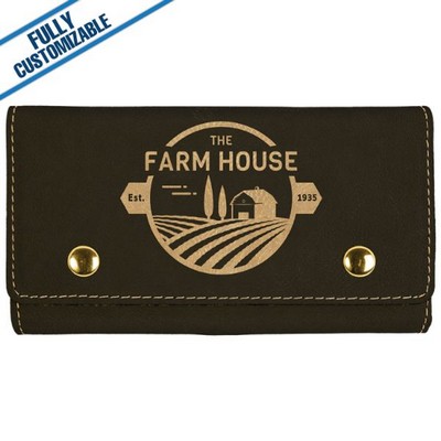 Black & Gold Leatherette - Card & Dice Set