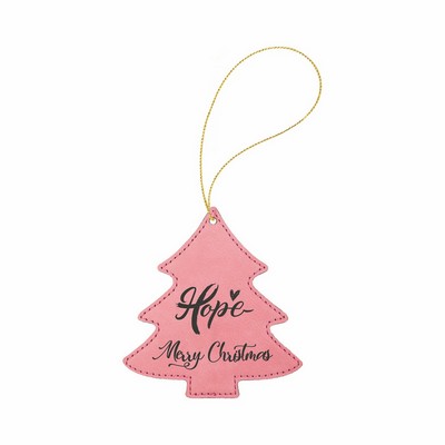 Pink Leatherette Tree Ornament