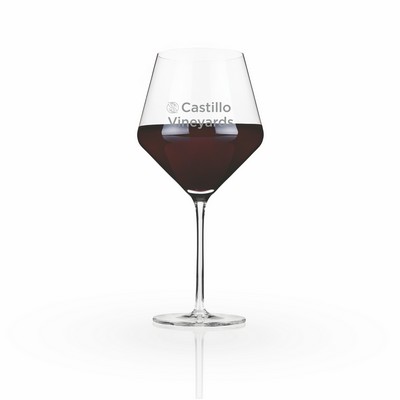 Viski® Raye Angled Crystal Burgundy Glass, set of 2