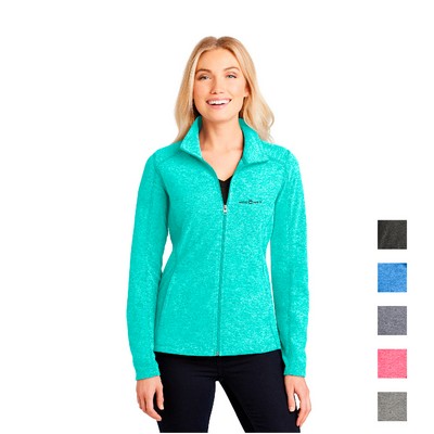 Port Authority® Women's Heather Microfleece Full-Zip Embroidered Jacket