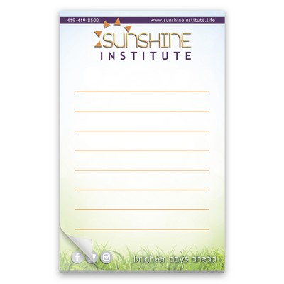 Paper Note Pad 3 1/2 x 5 1/2, 50 pages, w/mag 4CP