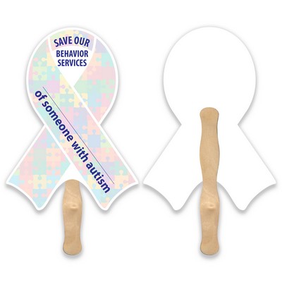 Lightweight Full Color Single Sided Ribbon Shape Paper Hand Fan