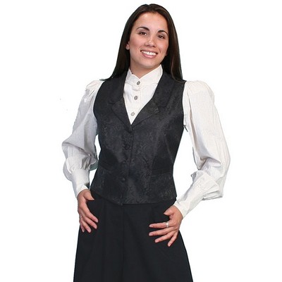 Ladies Black Paisley Vest