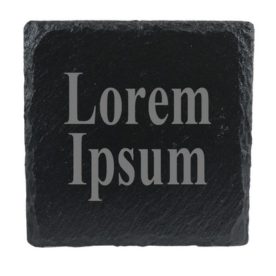 Slate Square Coated Coaster w/Mineral Finish (Set of 4)