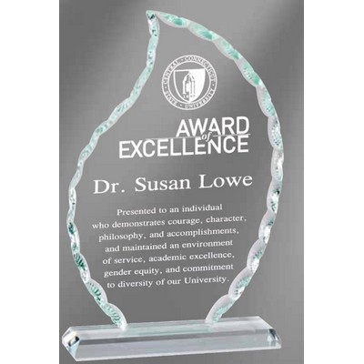 Small Pearl Edged Glass Flame Award