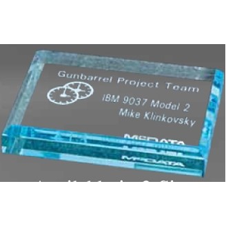 Large Blue Acrylic Rectangle Paperweight