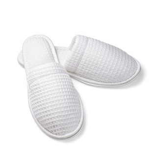 OSFA Unisex Closed Toe Waffle EVA Sole Slippers (Overseas - Embroidered)