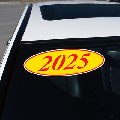 Red & Yellow Year Model Oval Decals (Set of 12)
