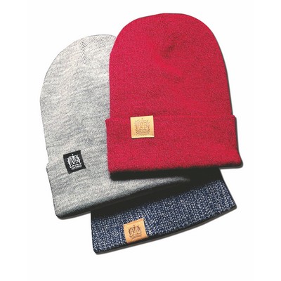 Beanies with Faux Suede Folds