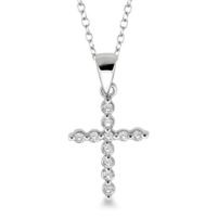 Jilco Inc. Round Diamond Cross Necklace