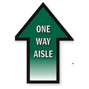 One Way Contour Arrow Floor Decal