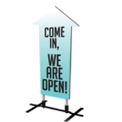 Contour Double-Sided Outdoor Sign Arrow Up w/Plate Base