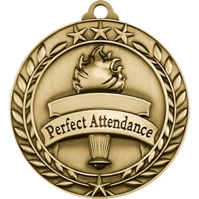 Stock Small Academic & Sports Laurel Medals - Perfect Attendance