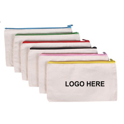 Silkscreen Canvas Zippered Pencil Bags