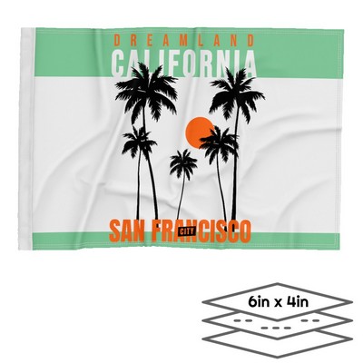 Double-Sided Dye Sublimation 3-Layer 6" x 4" Hand Flag