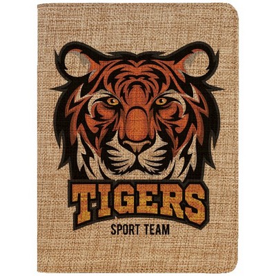 Burlap Portfolio with Notepad, 7" x 9"