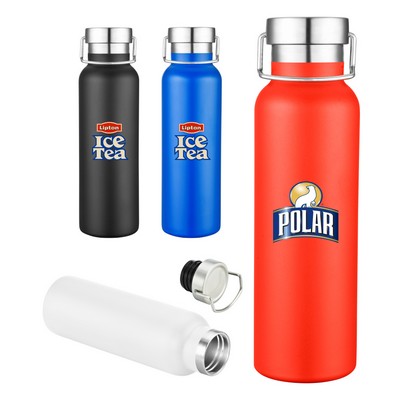 20 oz Double Wall Stainless Steel Vacuum Insulated Travel Bottle. Powder Coated - Full Color