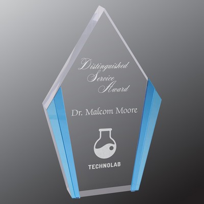5.25" x 8.5" Blue Diamond Acrylic Award