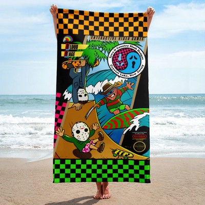 25"x 50" Sublimated Microfiber Terry Beach Towel
