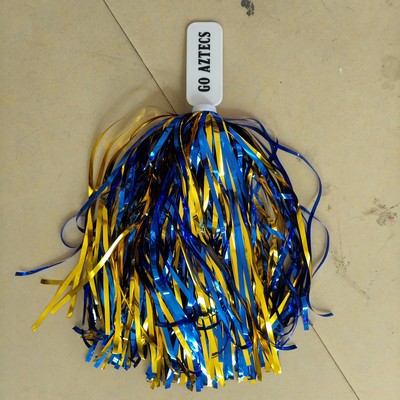 Metallic Foil Cheerleader Poms with/ Plastic Handle