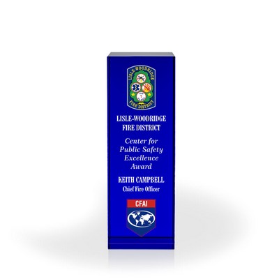 Alexis Blue Crystal Column, Large - UV Printed