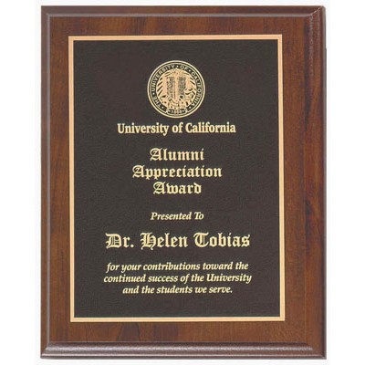 Cherry Finish Plaque with Black Plate, 8 x 10"