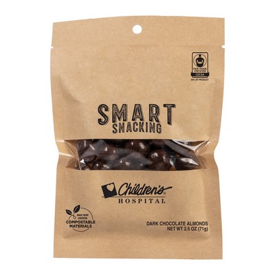 Fair Trade Dark Chocolate Almonds in Eco Kraft Pouch