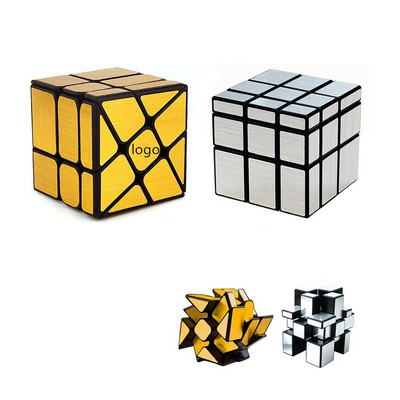 Mirror Silver Cube Gold Wheel Cube Twisty Puzzle Cube