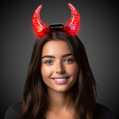 Light Up Crystal Devil Horns