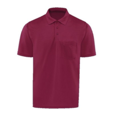 Red Kap™ Men's Performance Knit® Polo w/Pocket - Burgundy Red