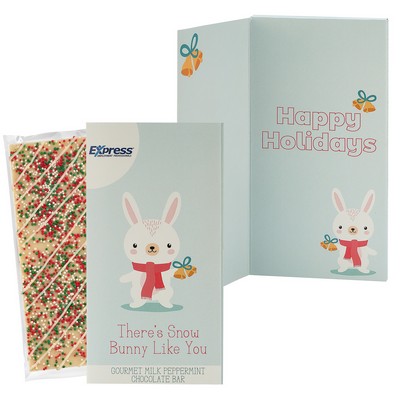 3.5 Oz Belgian Chocolate Greeting Card (There's Snow Bunny Like You)-Holiday Sugar Cookie Crunch Bar