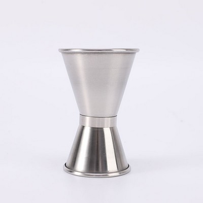 Curled Edge 0.6/1.3 OZ Stainless Steel Jigger